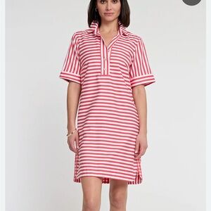 Chic Red Striped High Low Dress